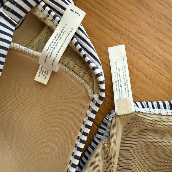 Cacique Swim Tiered Tankini Size 3X 24 Skirted Bottom 4X 28 Blue White Stripe - Picture 7 of 8